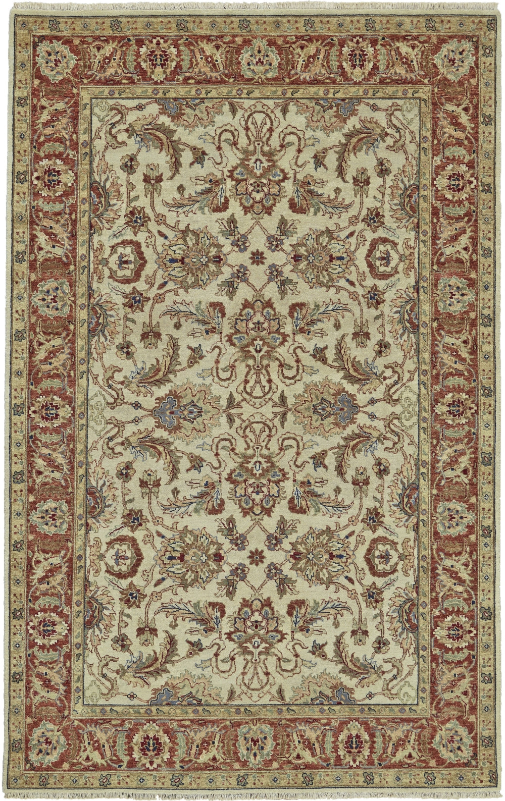 Feizy Faulkner 6000F Ivory/Tan/Red Area Rug