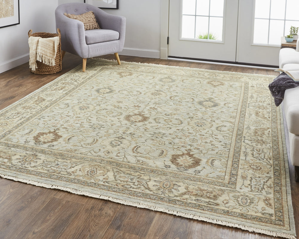 Havila Fine Rugs Mughal S1839 Tan/Brown/Gray Area Rug Lifestyle Image Feature