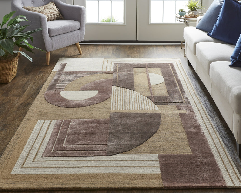 Feizy Nash 8849F Brown/Tan/Taupe Area Rug Lifestyle Image Feature