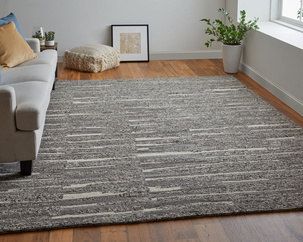 Feizy Navaro 8914F Gray/Taupe/Ivory Area Rug Lifestyle Image Feature