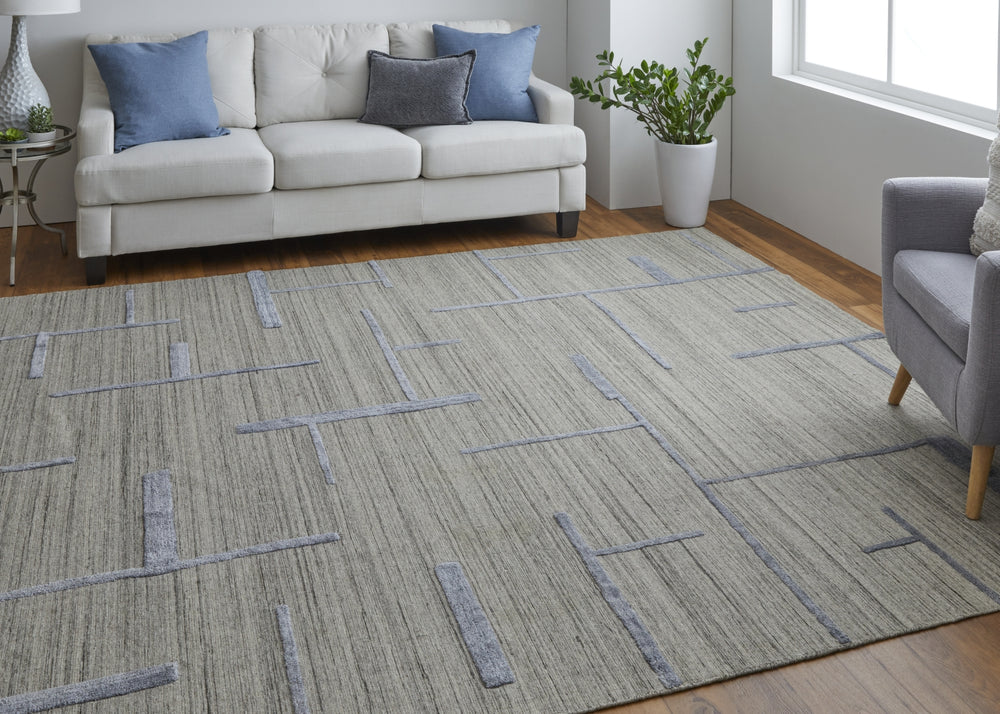 Feizy Longridge T8002 Beige/Blue Area Rug by Thom Filicia Lifestyle Image Feature