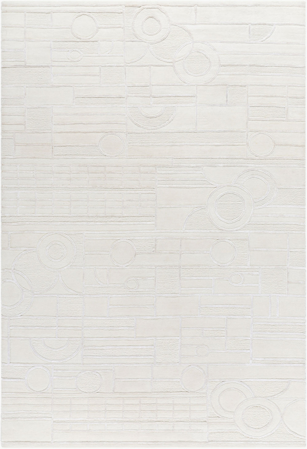 Surya Transcendence FLWL-2300 Light Silver Area Rug by Frank Lloyd Wright Foundation