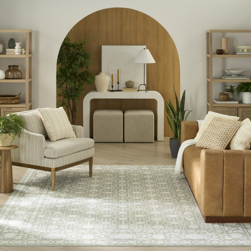 Nourison Grace GCE01 Sage Area Rug Room Image Feature