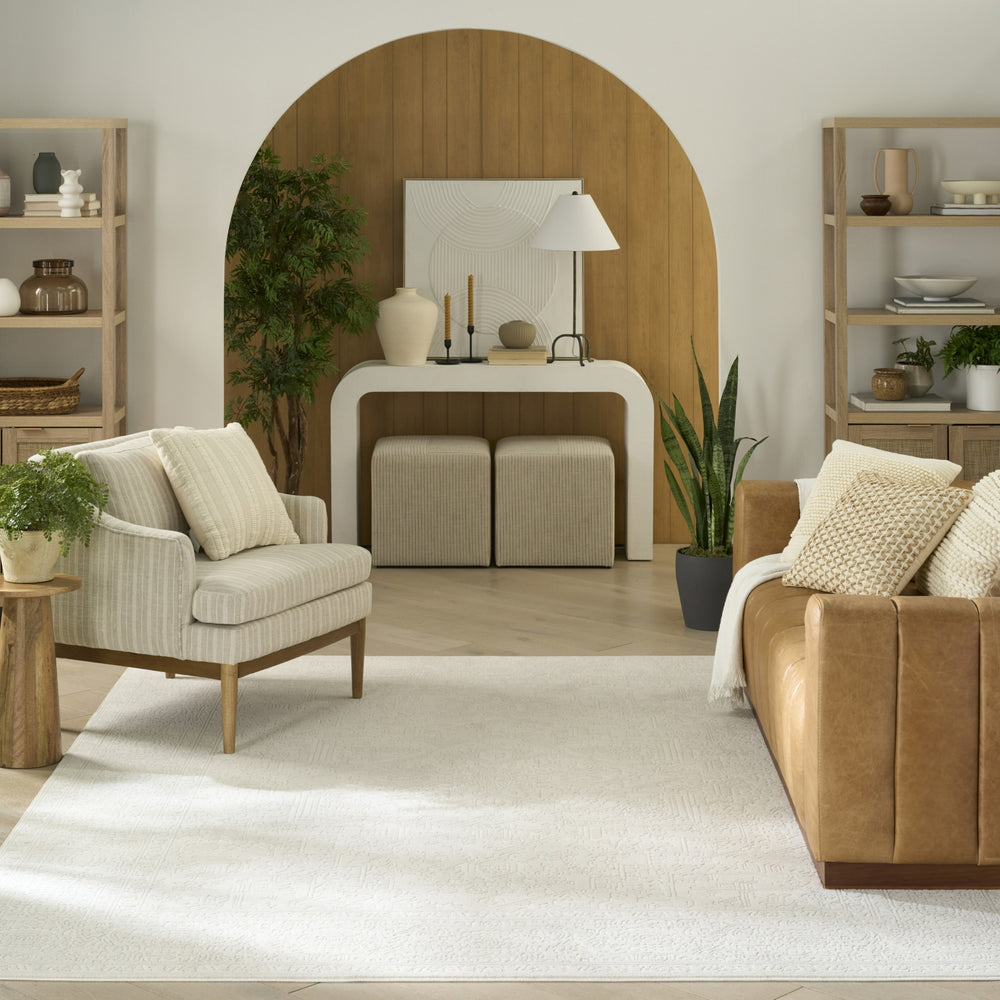 Nourison Grace GCE02 Ivory Light Grey Area Rug Room Image Feature