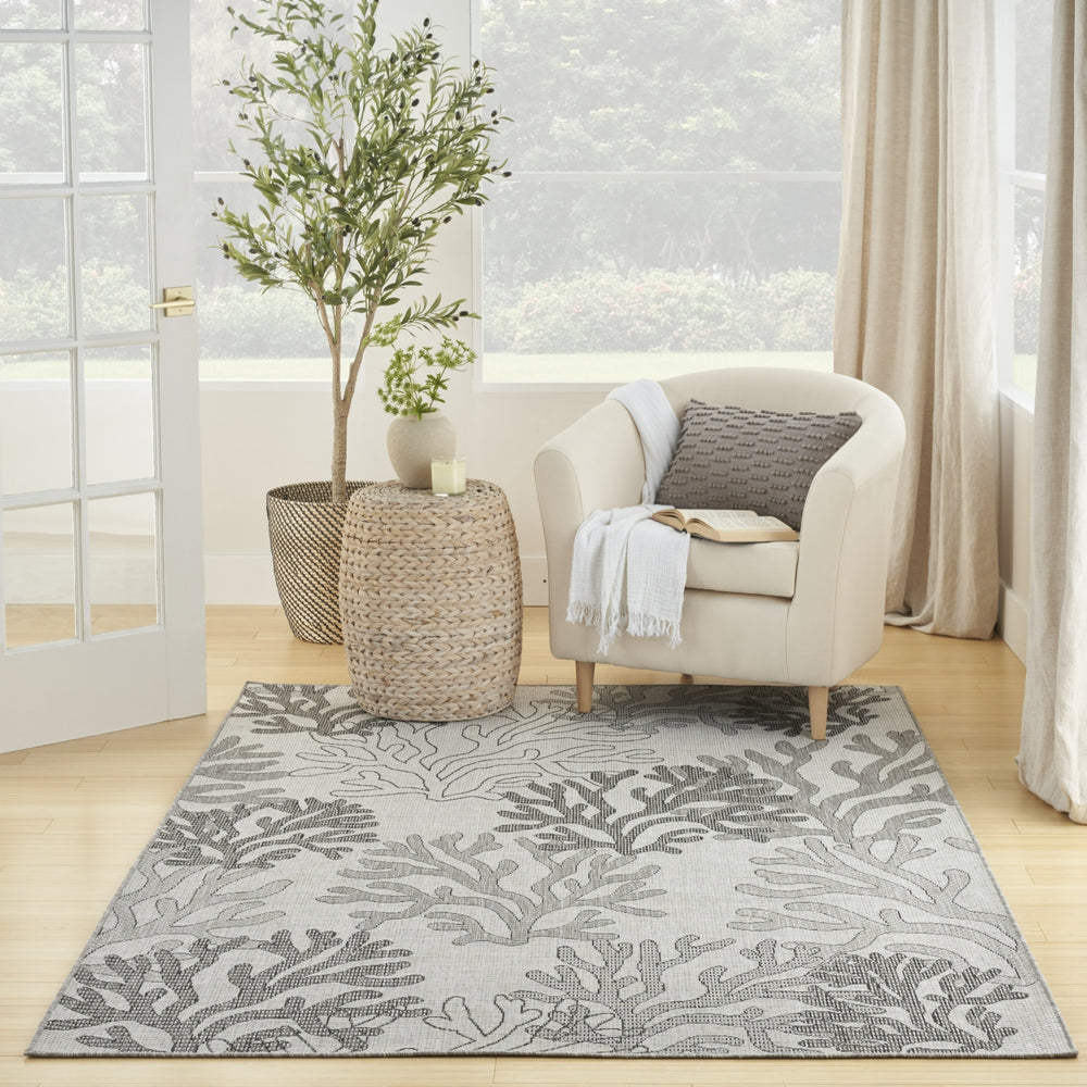 Nourison Garden Oasis GOA05 Grey Area Rug Room Image Feature