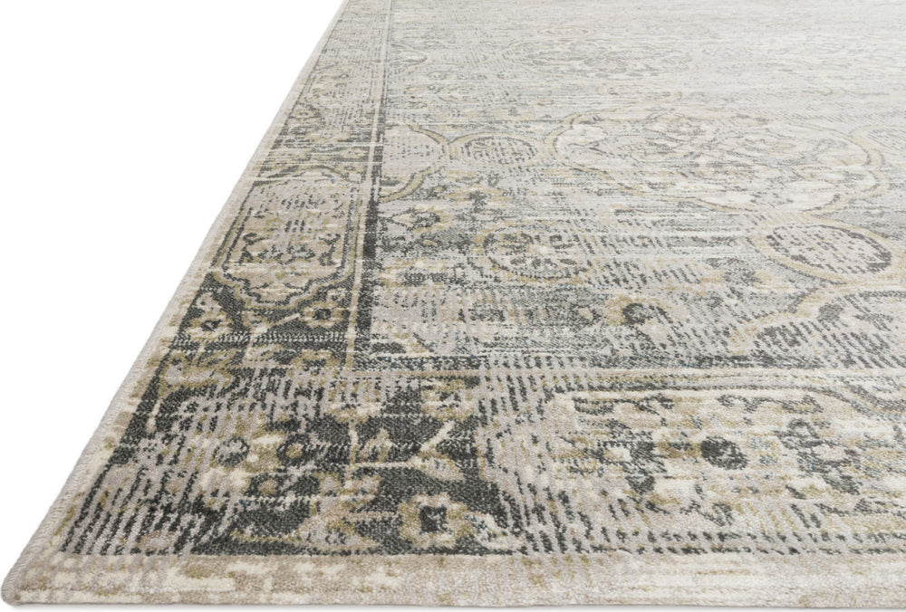 Loloi Griffin GF-06 Grey/Gold Area Rug Corner Shot Feature