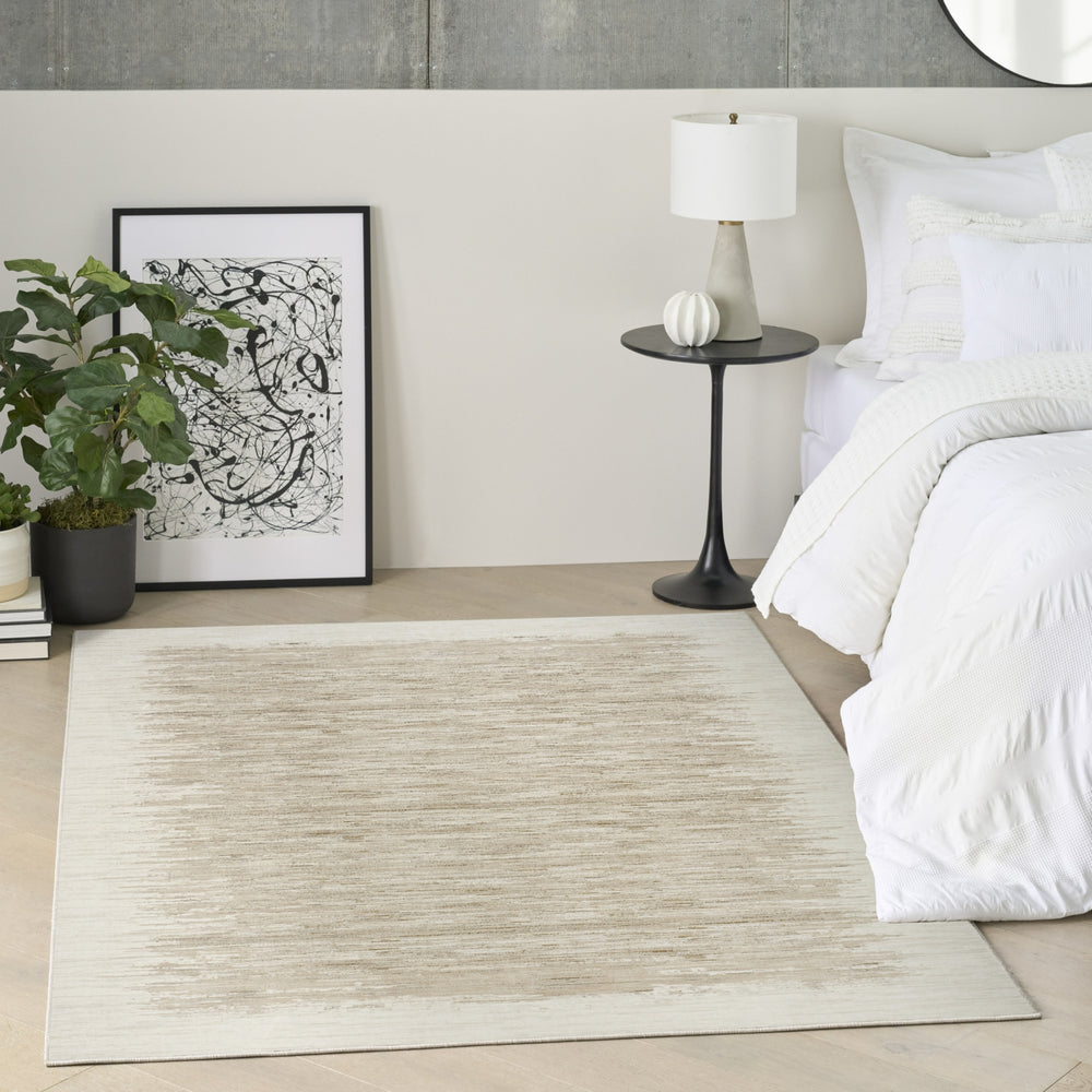 Nourison Grand Street GRN04 Ivory Taupe Area Rug by DKNY Room Image Feature