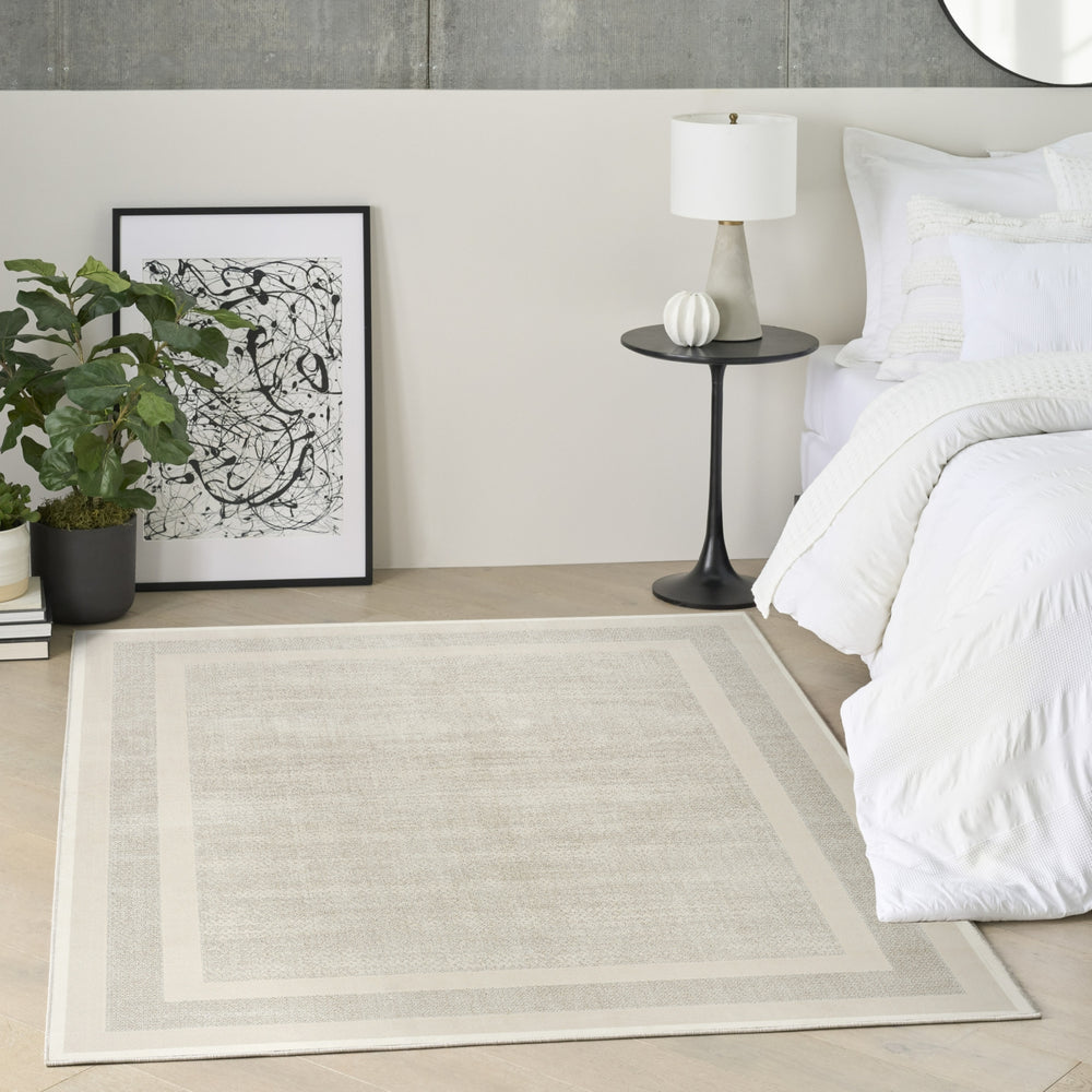 Nourison Grand Street GRN05 Ivory Taupe Area Rug by DKNY Room Image Feature
