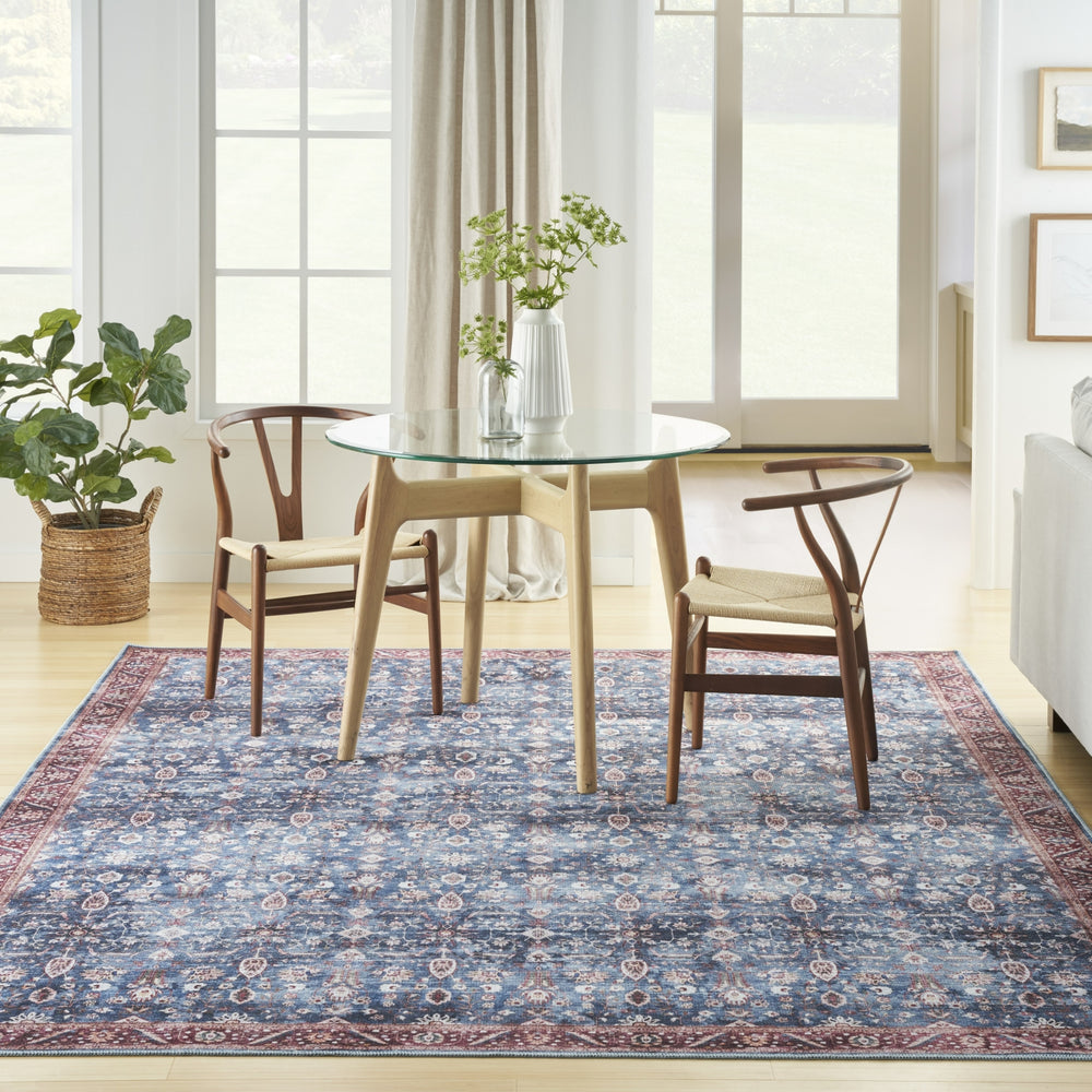 Nourison Grand Washables GRW06 Blue Brick Area Rug Room Image Feature