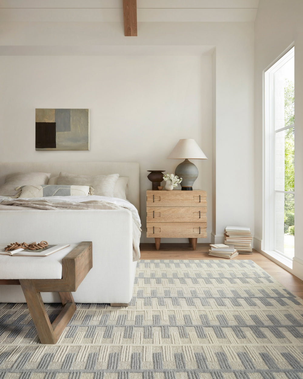Loloi Harrison HAR-02 Ivory/Slate Area Rug by Carrier and Company Lifestyle Image Feature