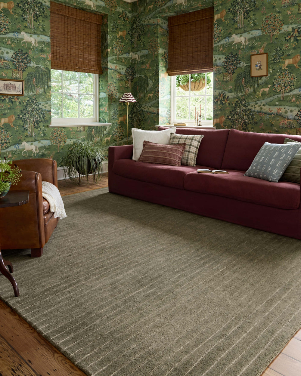 Henry HEY-01 Olive/Ivory Area Rug by Chris Loves Julia X Loloi Lifestyle Image Feature