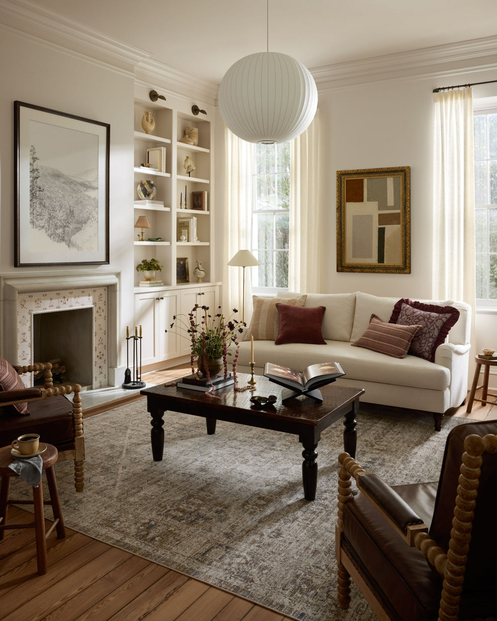 Ida IDA-06 Slate/Natural Area Rug by Chris Loves Julia X Loloi Lifestyle Image Feature