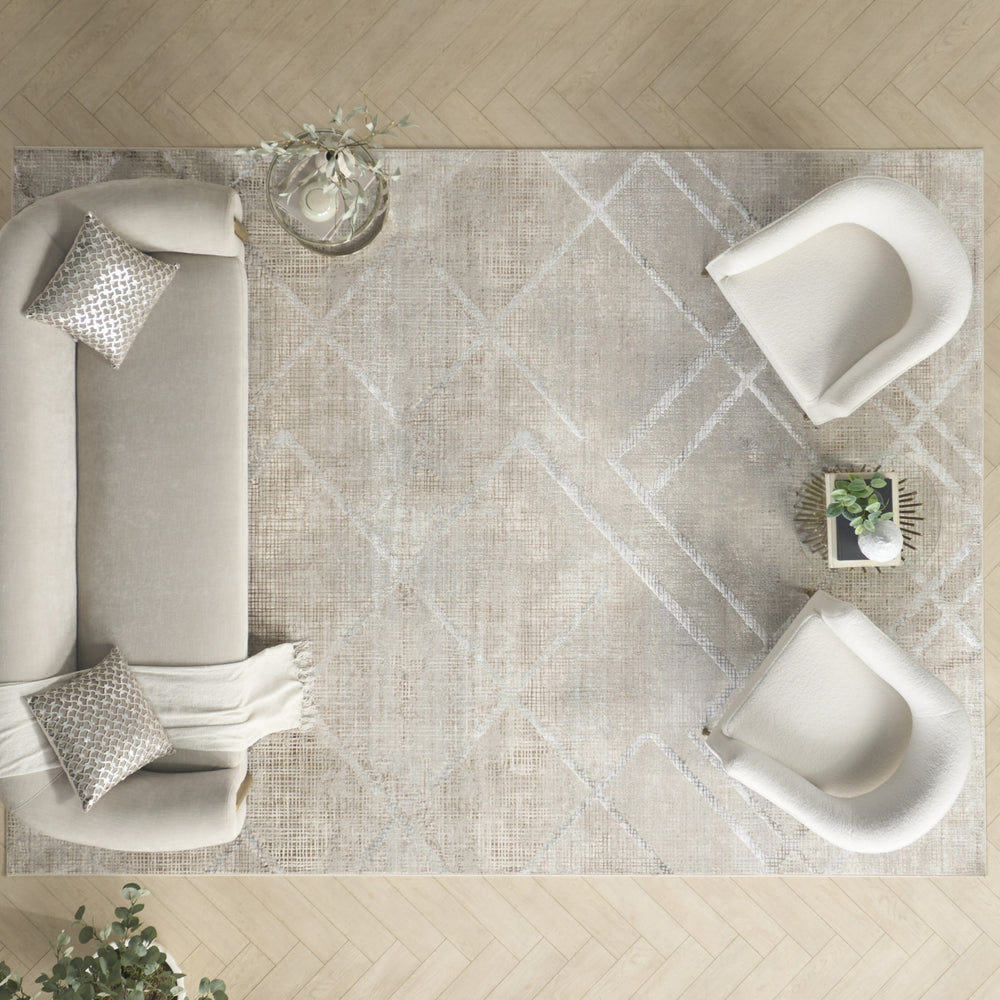 Nourison Sparkle ILI03 Grey Mocha Area Rug Room Image Feature