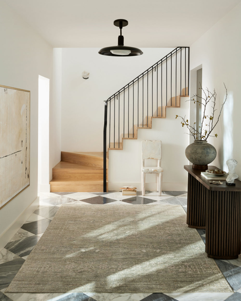 Loloi Indra INA-06 Sage/Natural Area Rug Lifestyle Image Feature