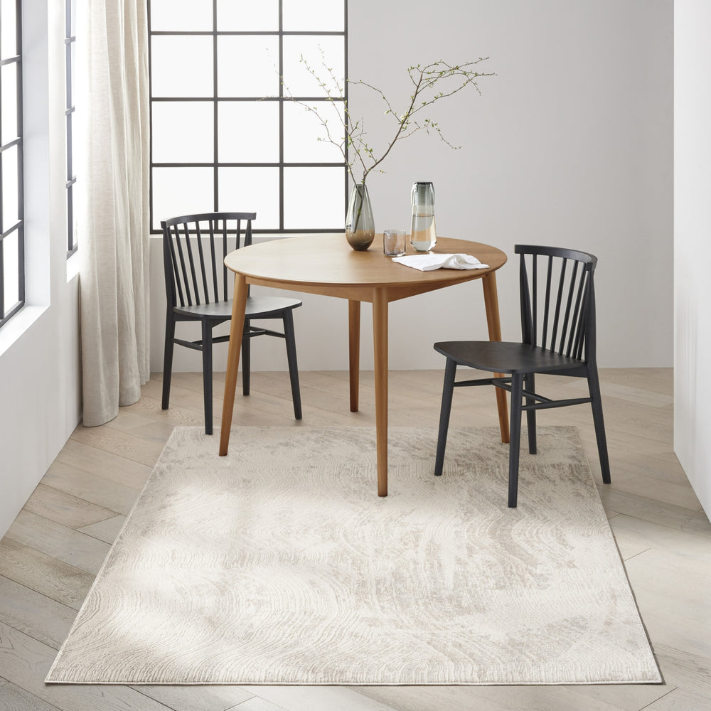 Calvin Klein Ck024 Irradiant IRR04 Silver Grey Area Rug Room Image Feature