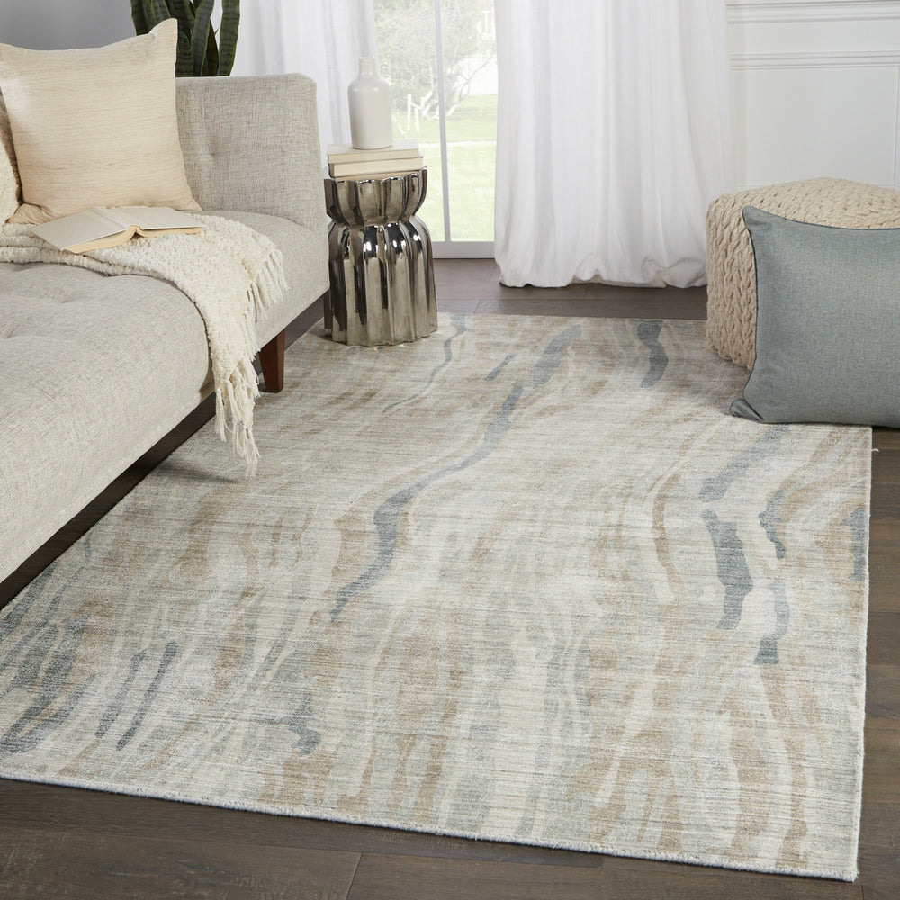 Jaipur Living Brentwood by Barclay Butera Barrington BBB05 Light Gray/Beige Area Rug Lifestyle Image Feature