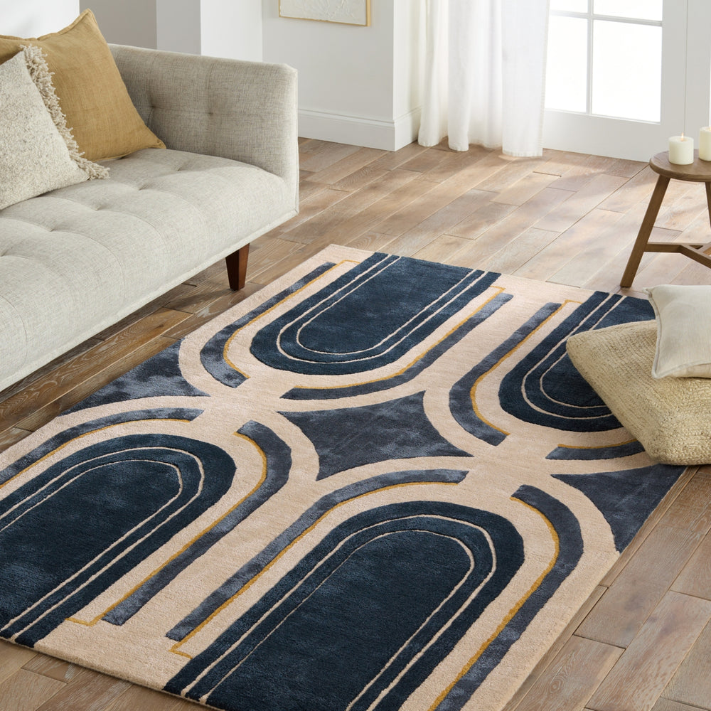 Jaipur Living Iconic Partition ICO16 Navy Area Rug Lifestyle Image Feature