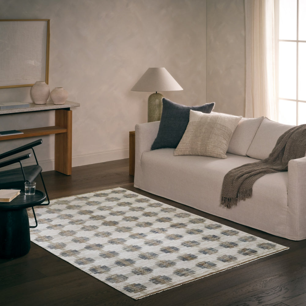 Jaipur Living Muted Mosaic Zorina MUM02 Blue / Gray Area Rug Room Scene Feature