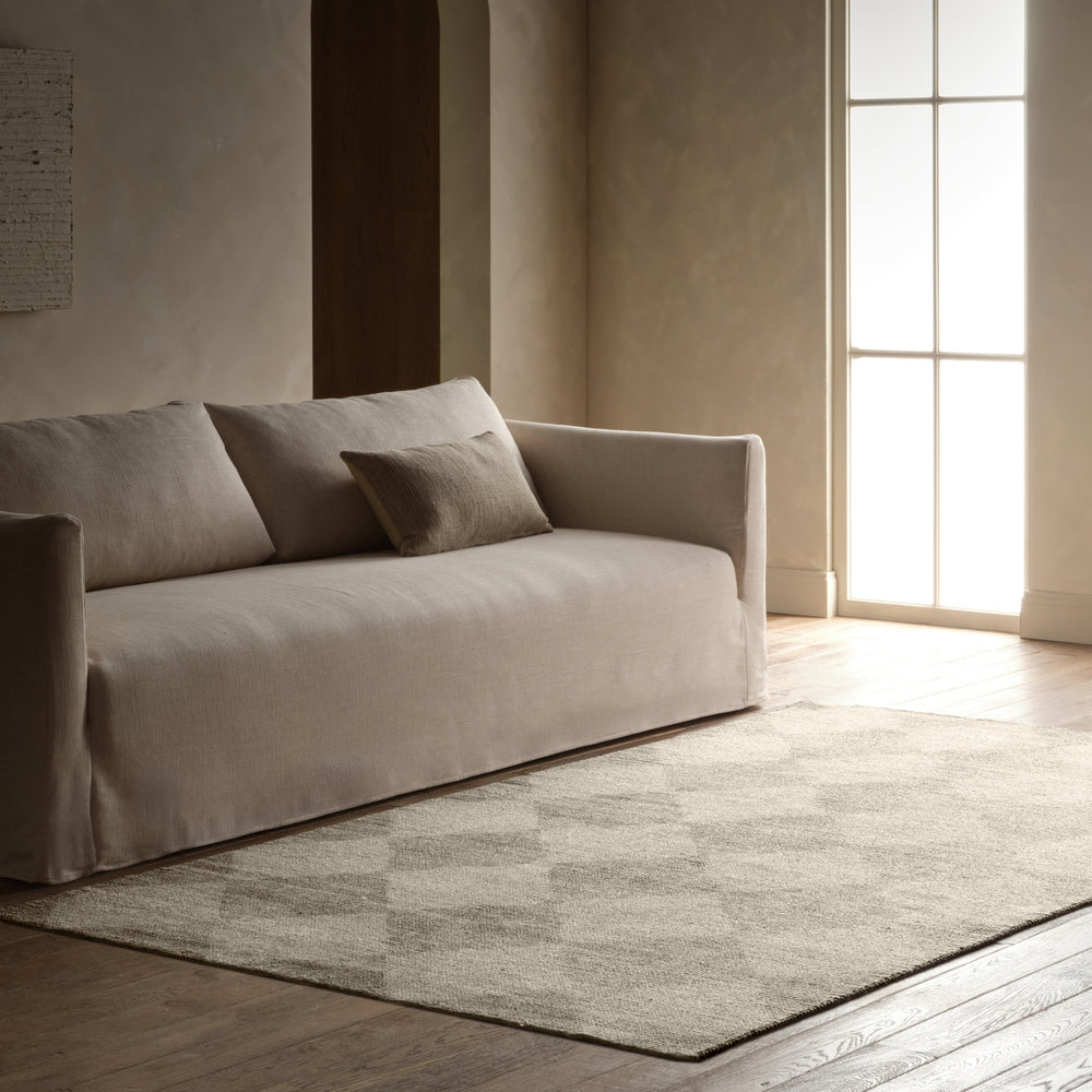 Jaipur Living Tesorino By House Sprucing Gioia TRN04 Taupe / Cream Area Rug Lifestyle Image Feature