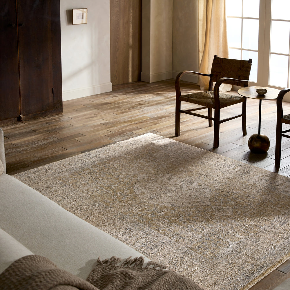 Jaipur Living Vekhea Aslan VEK01 Yellow/White Area Rug Room Scene Feature
