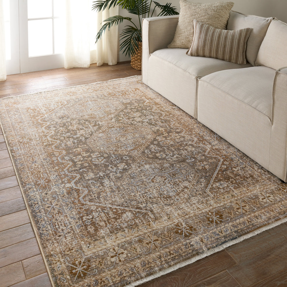 Jaipur Living Zefira Zakaria ZFA17 Tan/Taupe Area Rug by Vibe Room Scene Feature