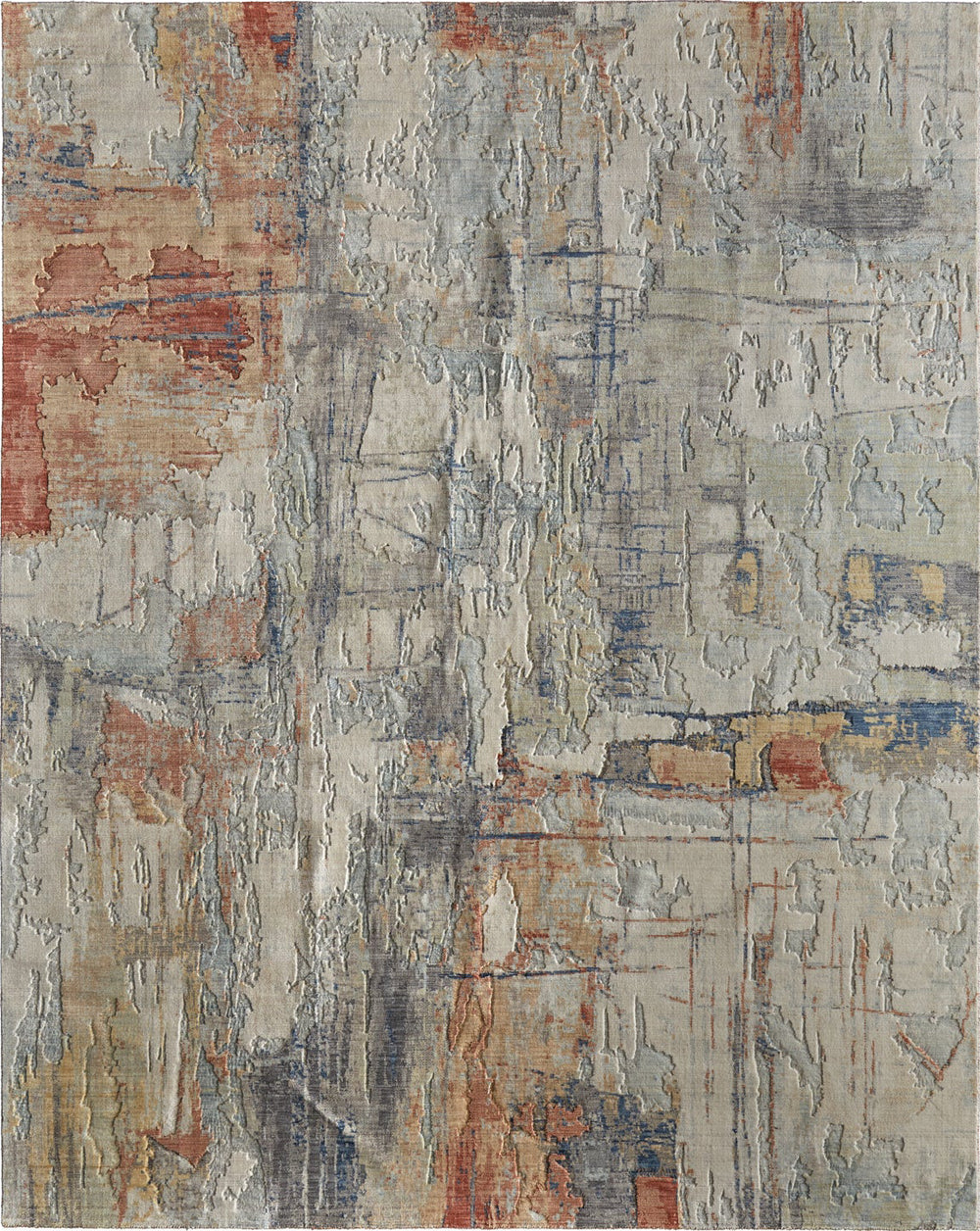Feizy Jaxson 39PWF Gray/Orange/Ivory Area Rug