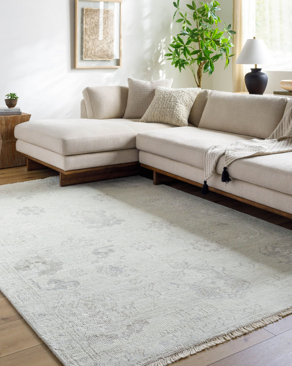 Surya Le Blanc LBC-2300 Light Silver Area Rug Room Scene Feature