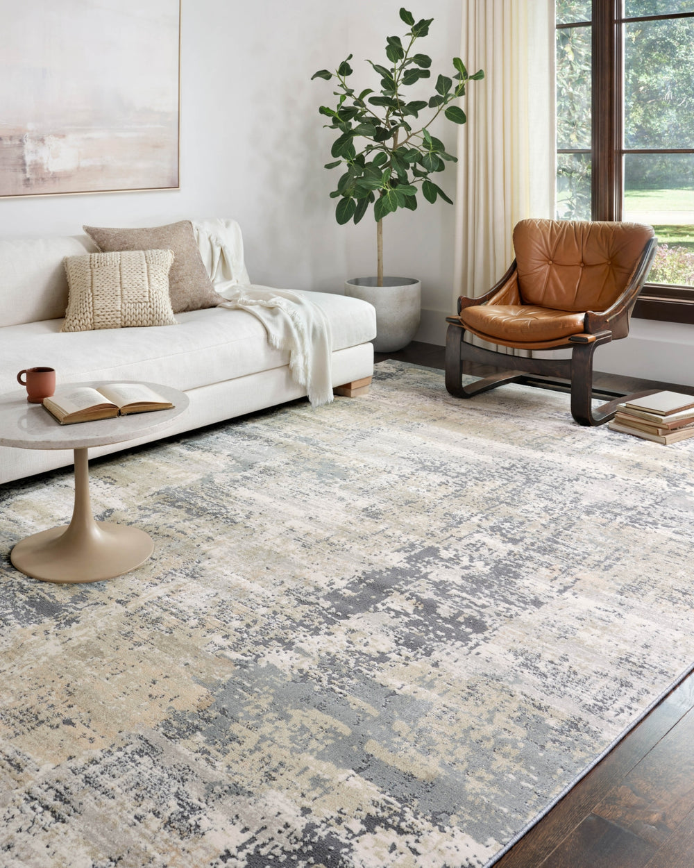 Loloi Lucia LUC-06 Granite Area Rug Lifestyle Image Feature