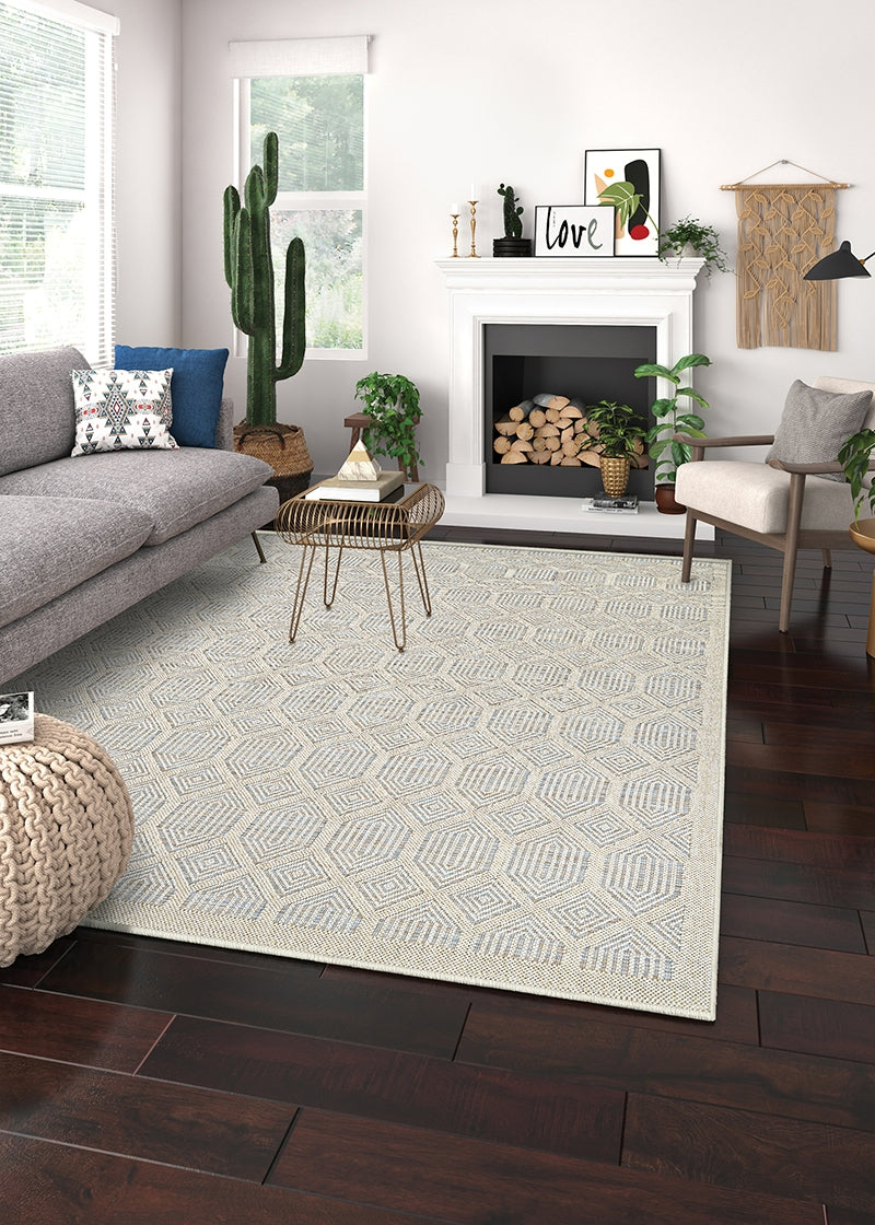 Couristan Liguria Rapallo Aqua Area Rug Lifestyle Image Feature