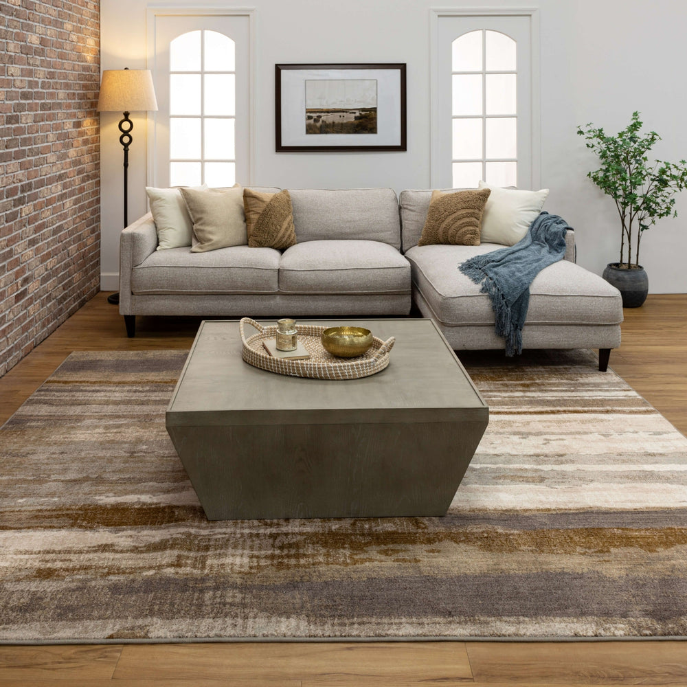 Karastan Milestones Lithology Light Grey Area Rug by Drew and Jonathan Home Lifestyle Image Feature