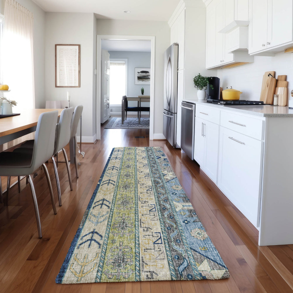 Dalyn Lorenzo LN3 Navy Machine Washable Area Rug Runner Lifestyle Image Feature