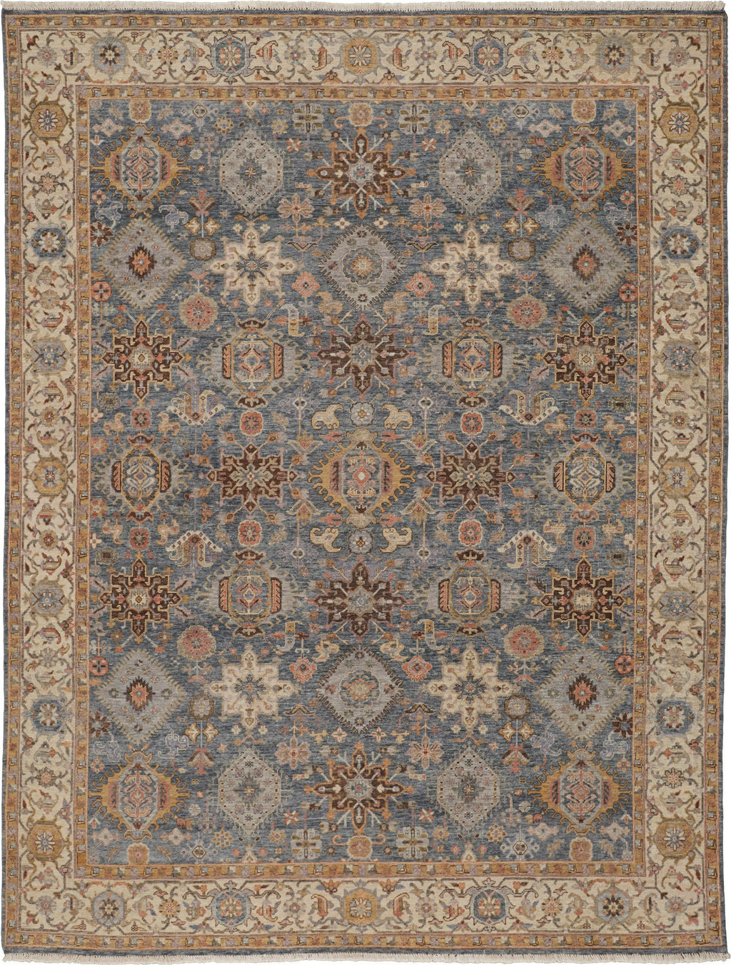 Havila Fine Rugs Mughal H1772 Blue/Gold Area Rug – Incredible Rugs and ...