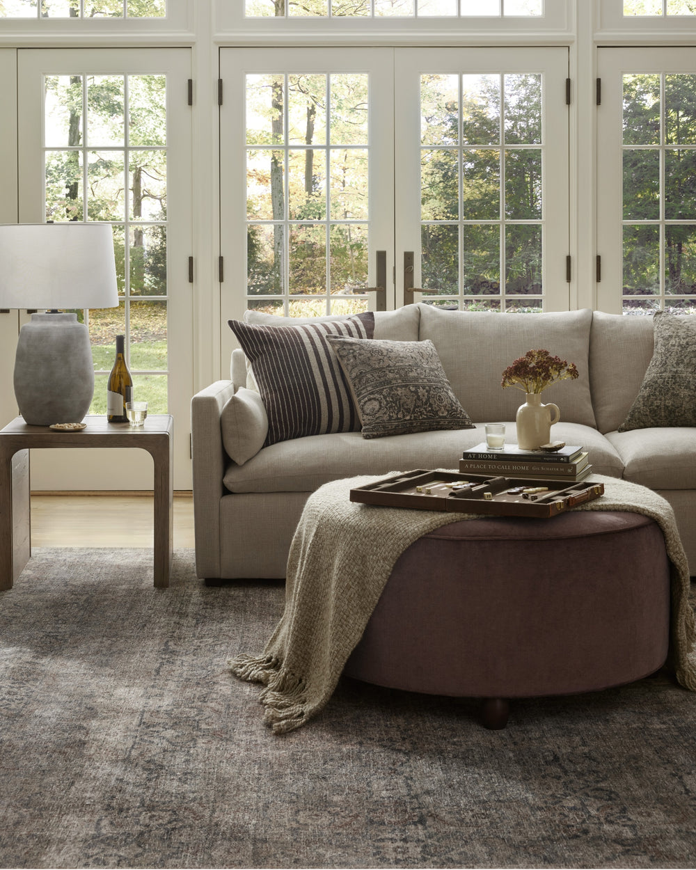 Loloi Margot MAT-07 Lagoon / Taupe Area Rug Lifestyle Image Feature