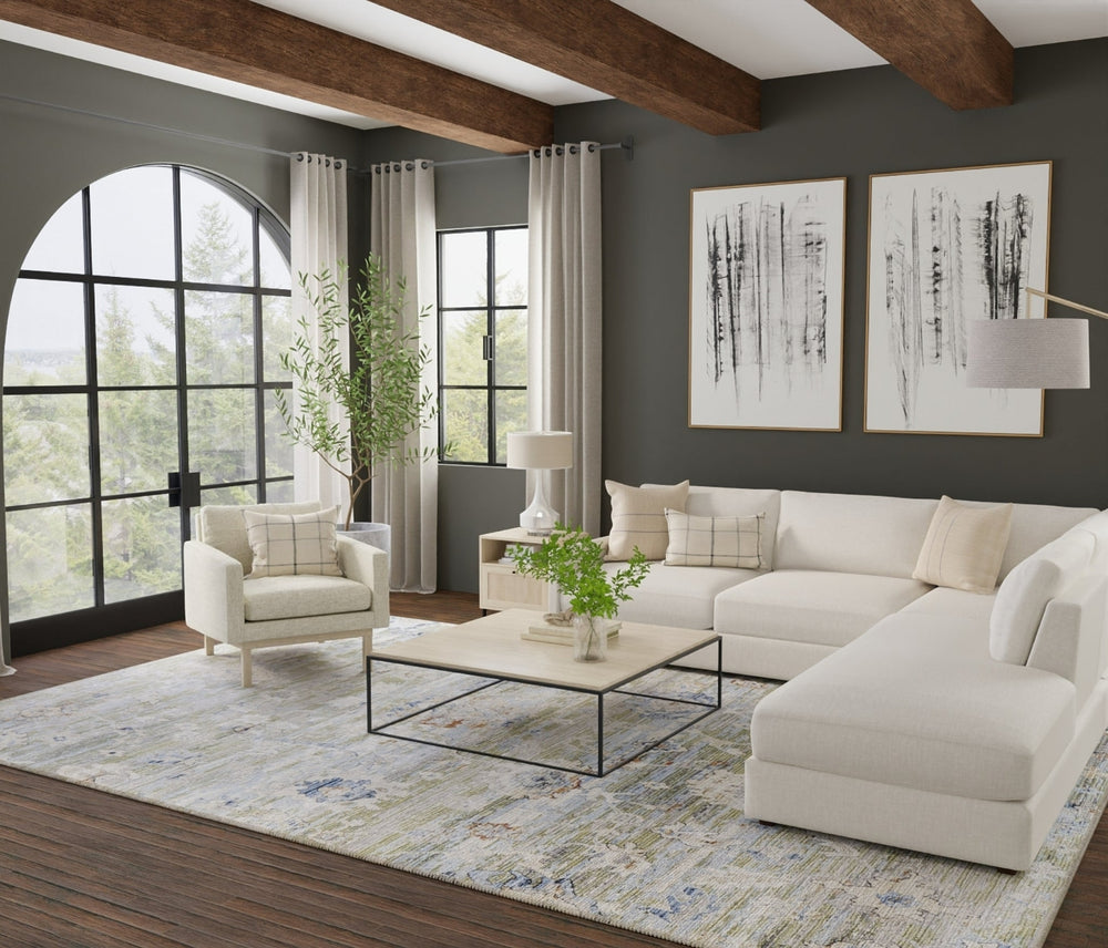 Feizy Melrose 39P3F Green/Ivory/Blue Area Rug Lifestyle Image Feature