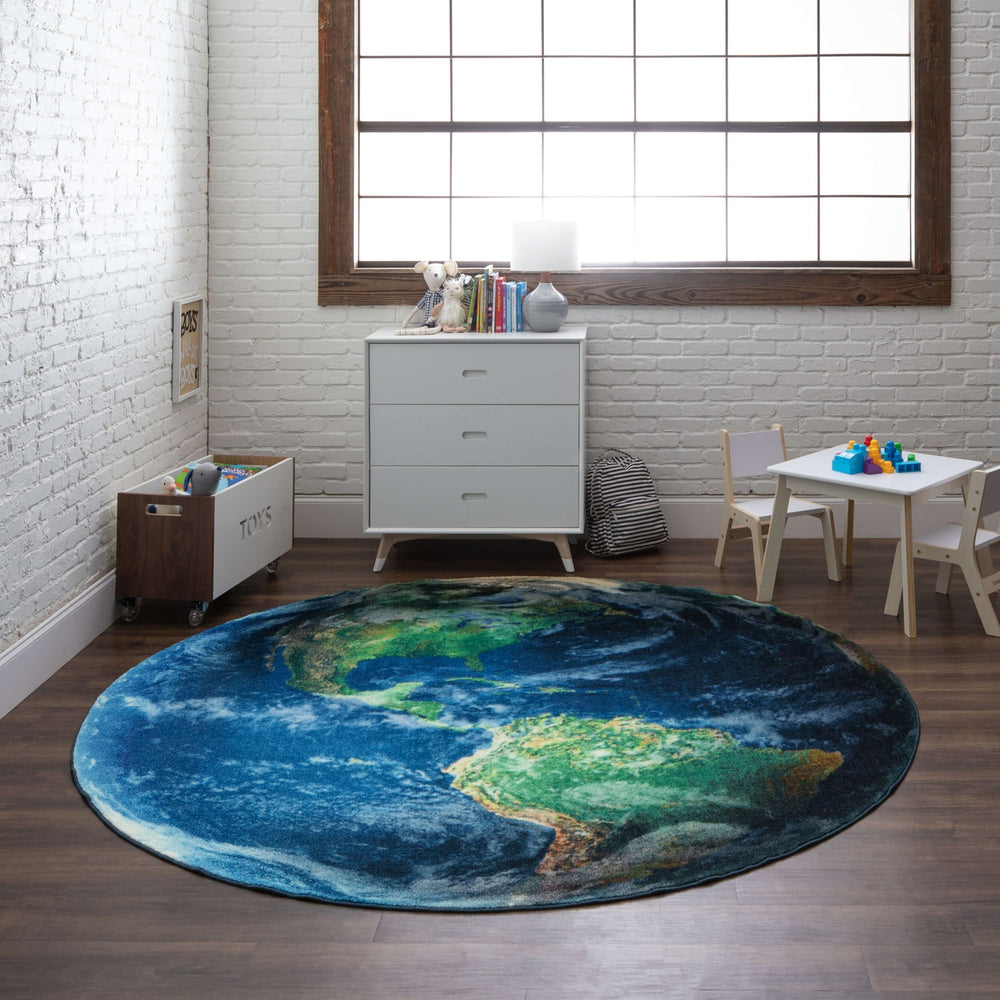 Mohawk Home Prismatic Western Hemi Navy Area Rug Lifestyle Image Feature