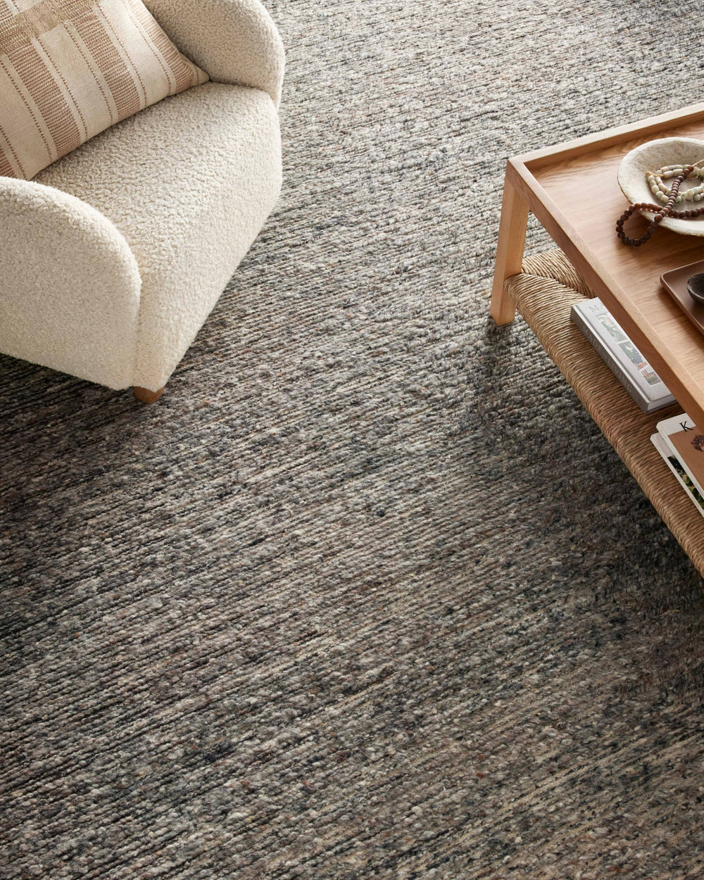 Amber Lewis x Loloi Mulholland MUL-03 Charcoal / Denim Area Rug Lifestyle Image Feature