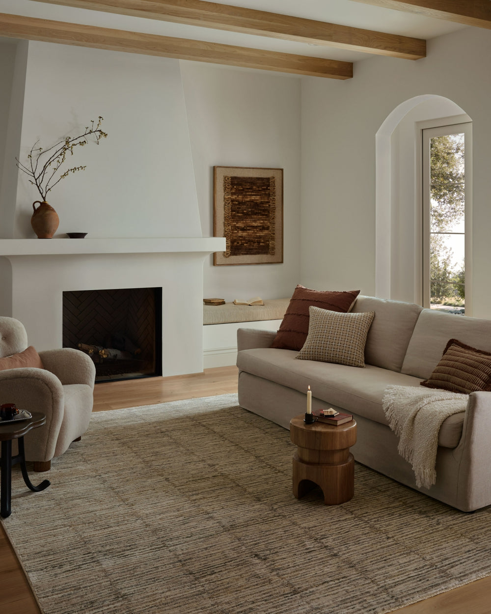 Loloi II Nellie NEL-01 Beige / Fog Area Rug Lifestyle Image Feature