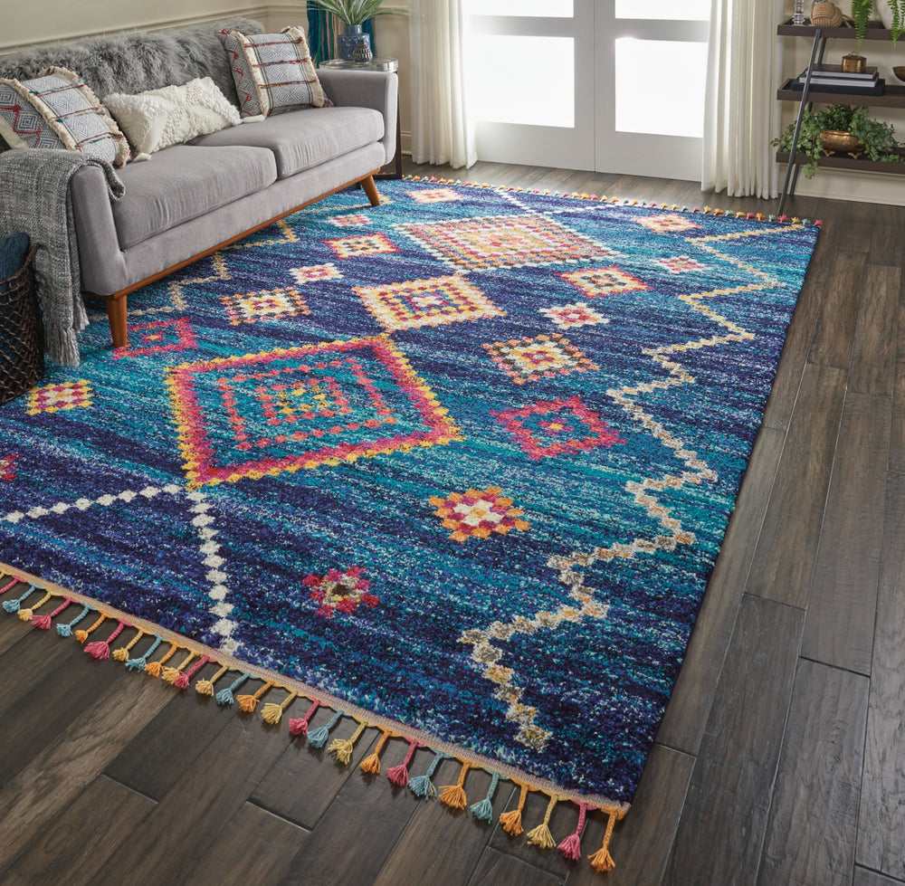 Nourison Nomad NMD05 Navy Area Rug Room Image Feature