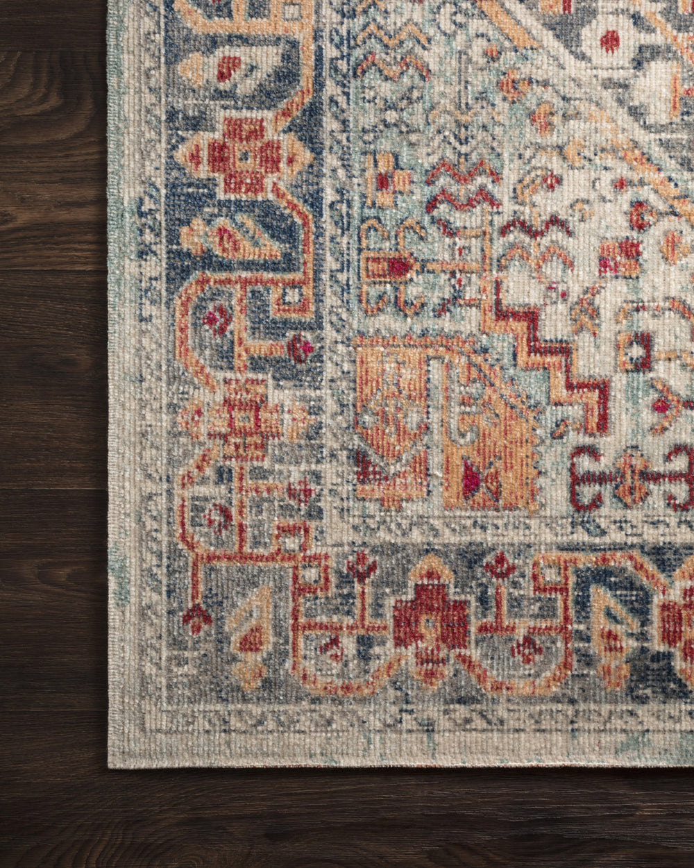 Loloi II Nour NU-03 Blue/Fiesta Area Rug Lifestyle Image Feature