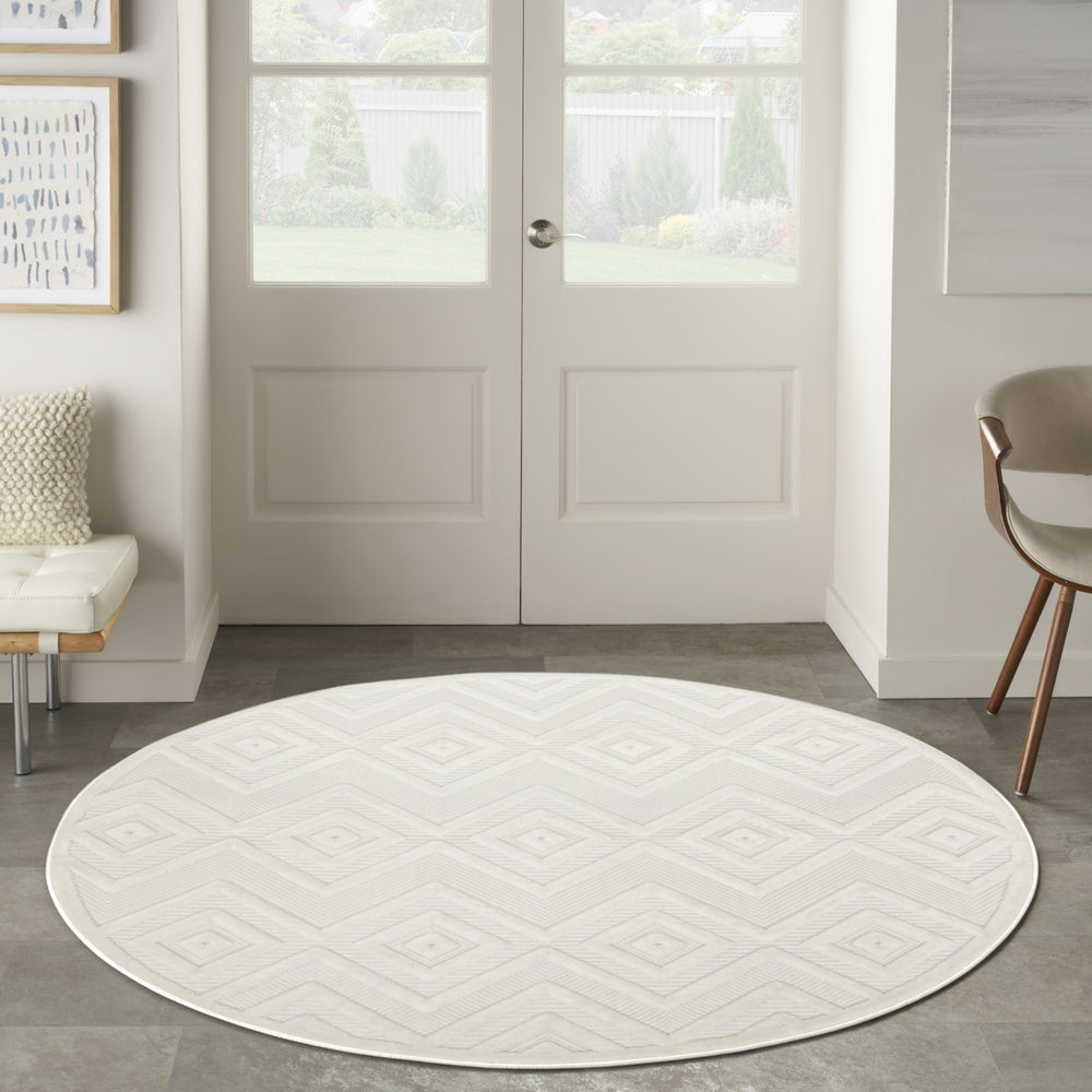 Nourison Versatile NRV01 Ivory White Area Rug Room Image Feature