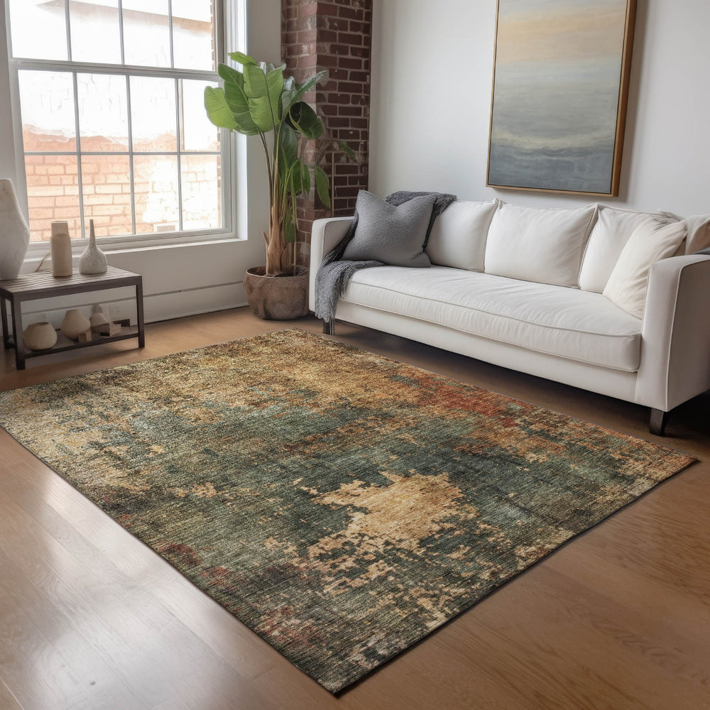 Dalyn Nouveau NV19 Sage Machine Washable Area Rug Lifestyle Image Feature