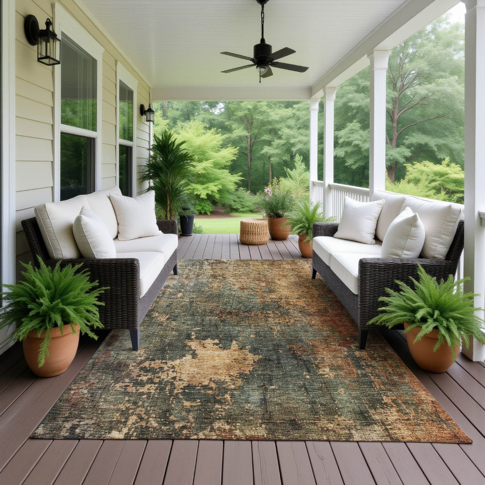 Dalyn Nouveau NV19 Sage Machine Washable Area Rug Outdoor Lifestyle Image Feature