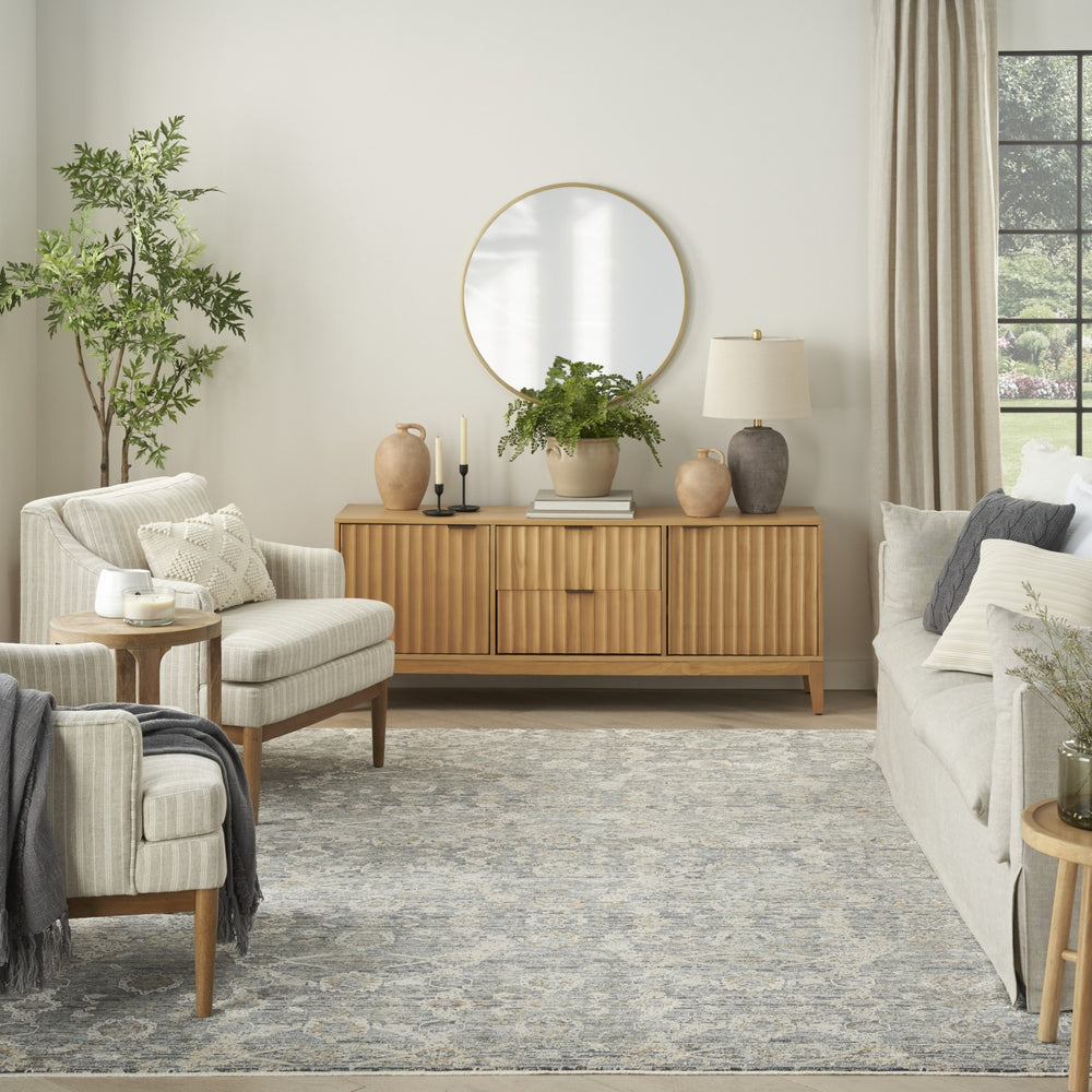 Nourison Nyle NYE08 Charcoal Area Rug Room Image Feature