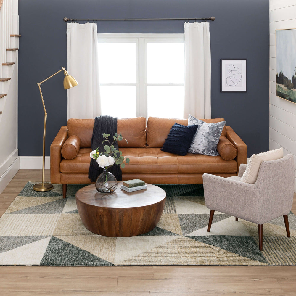 Karastan Bowen Oblique Tan Area Rug by Drew and Jonathan Lifestyle Image Feature