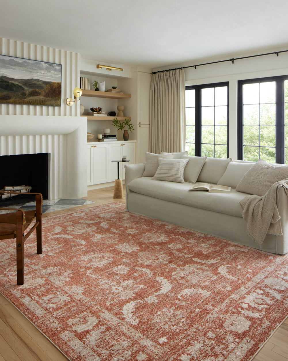 Loloi Odette ODT-03 Rust/Ivory Area Rug Lifestyle Image Feature