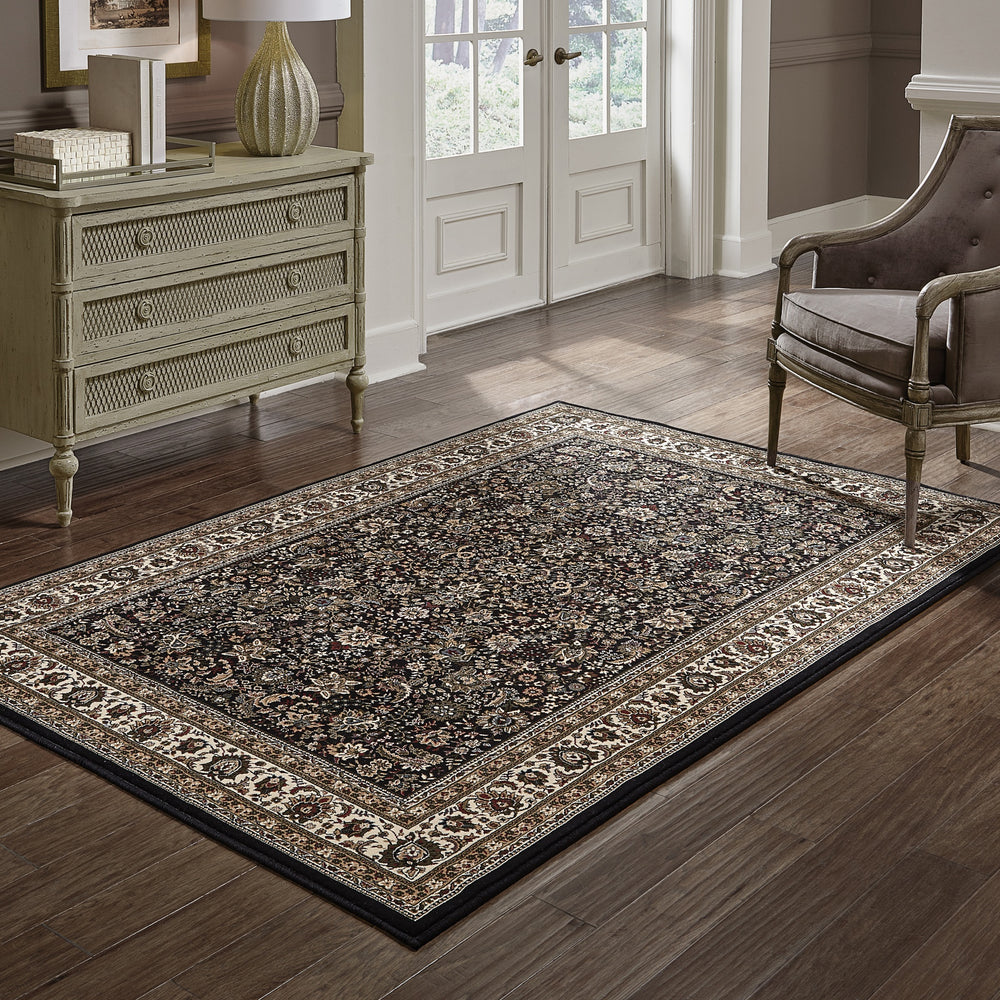 Oriental Weavers Ariana 213K8 Black/Ivory Area Rug Lifestyle Image Feature