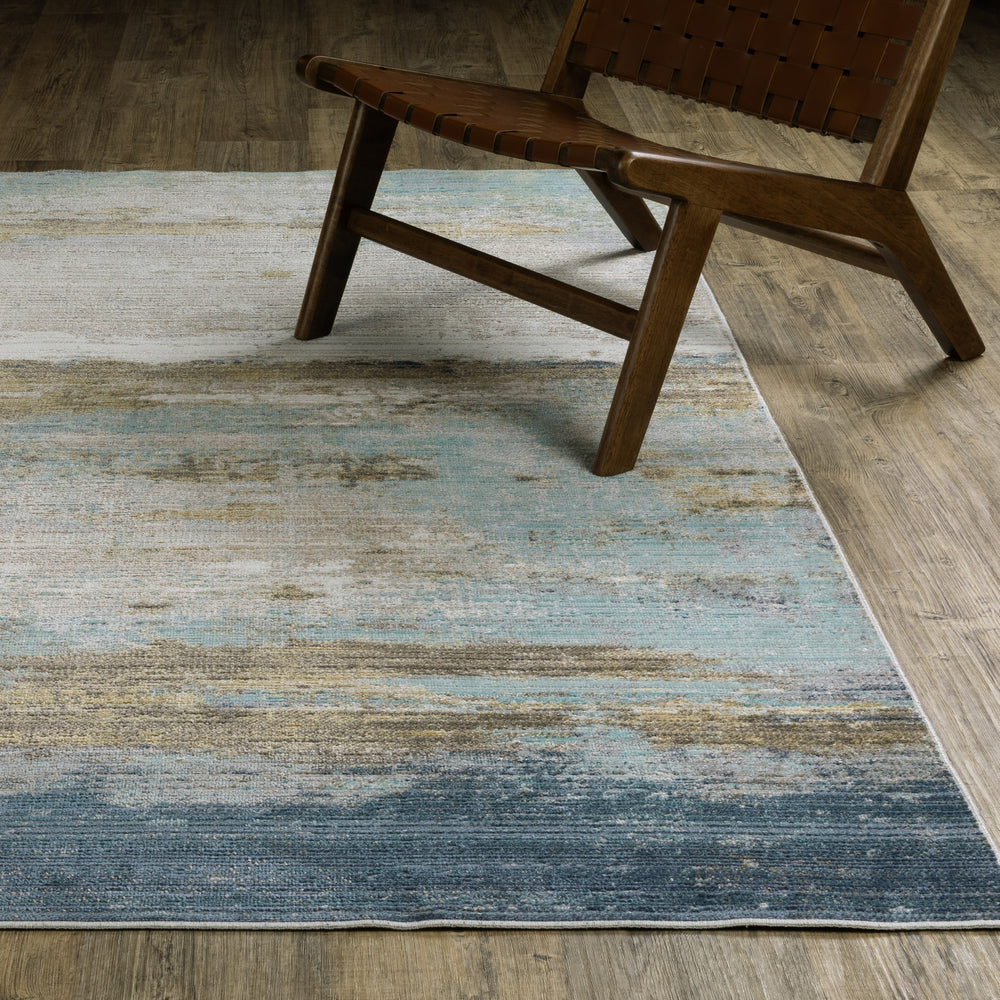 Oriental Weavers Cavett CAV09 Blue/ Beige Area Rug Lifestyle Image Feature