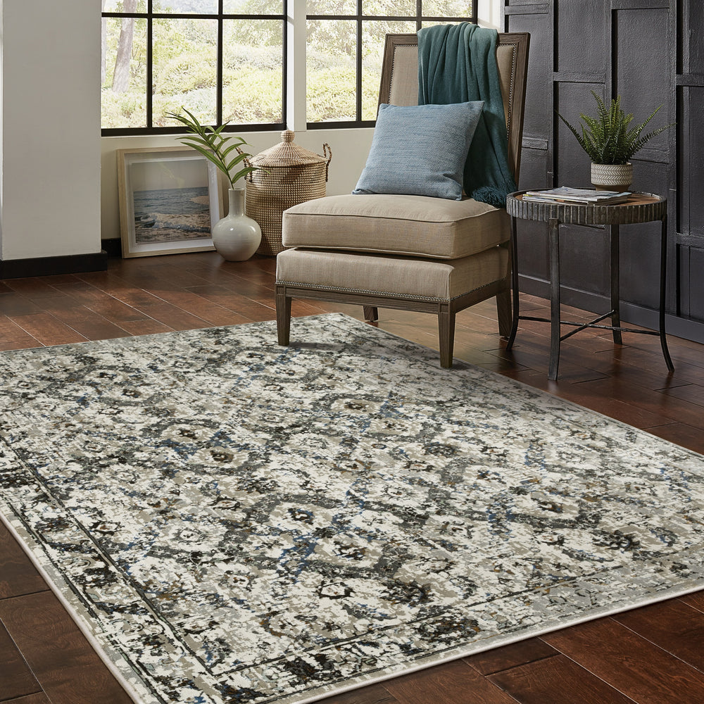 Oriental Weavers Gemini 1003E Charcoal/Grey Area Rug Lifestyle Image Feature