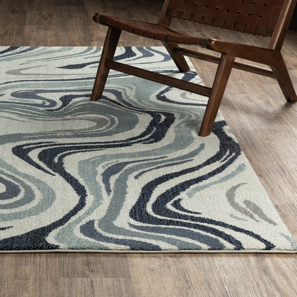 Oriental Weavers Gemma GEM09 Blue / Beige Area Rug Lifestyle Image Feature