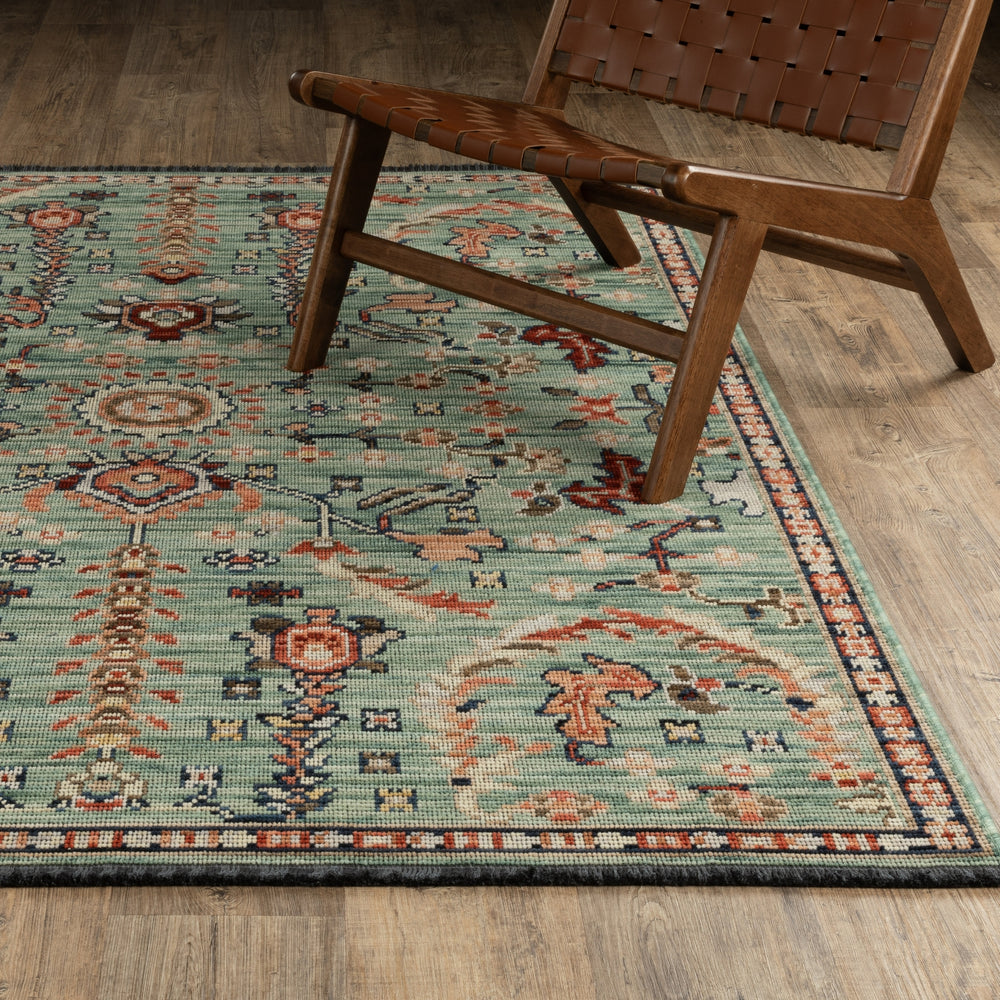 Oriental Weavers Legacy LGY05 Blue / Rust Area Rug Lifestyle Image Feature